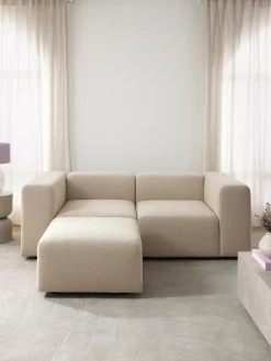 Sofa Modular Boucle Lena (3 Plazas), Con Reposapies