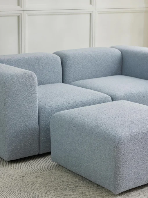 Sofa Modular Boucle Lena (3 Plazas), Con Reposapies