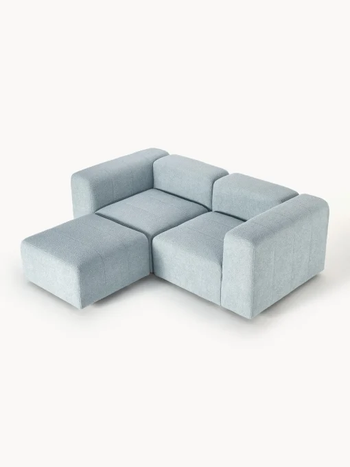 Sofa Modular Boucle Lena (3 Plazas), Con Reposapies