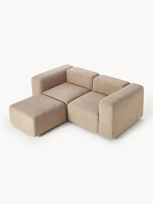 Sofa Modular Boucle Lena (3 Plazas), Con Reposapies