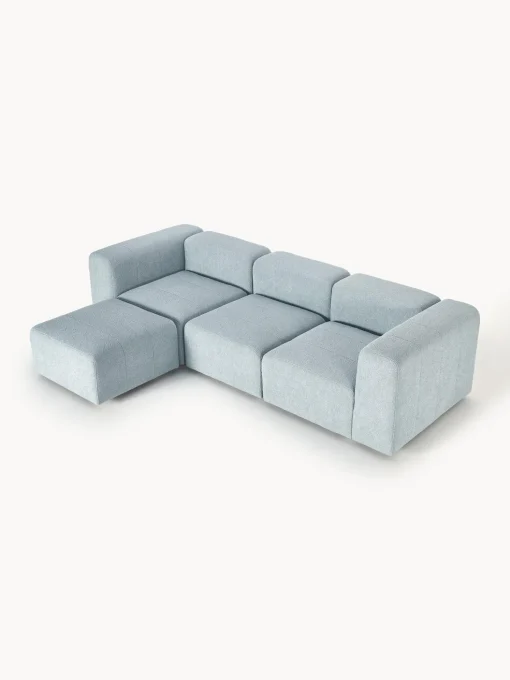 Sofa Modular Boucle Lena (4 Plazas), Con Reposapies