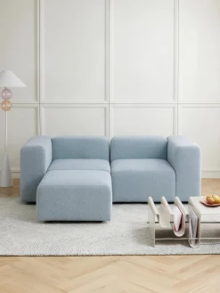 Sofa Modular Boucle Lena (3 Plazas), Con Reposapies