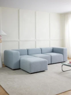 Sofa Modular Boucle Lena (4 Plazas), Con Reposapies
