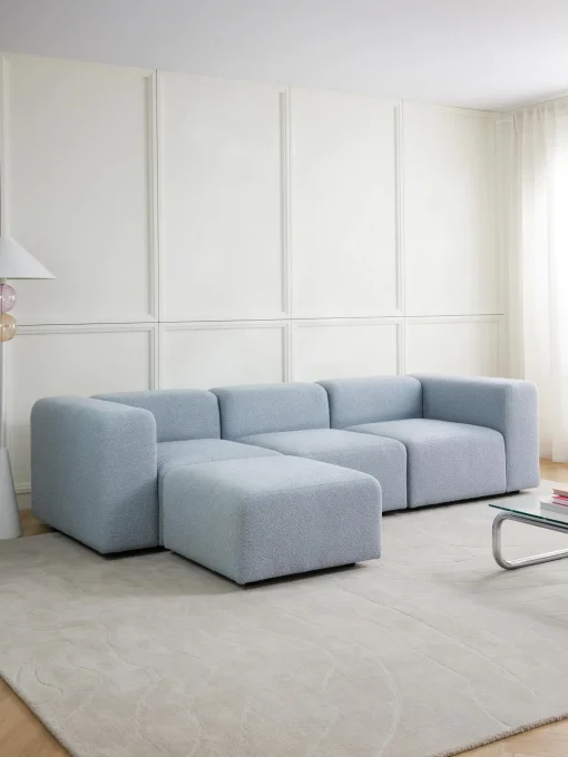 Sofa Modular Boucle Lena (4 Plazas), Con Reposapies