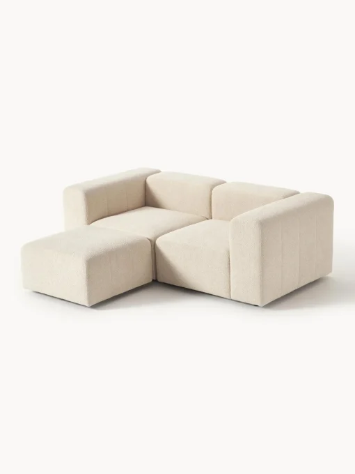 Sofa Modular Boucle Lena (3 Plazas), Con Reposapies