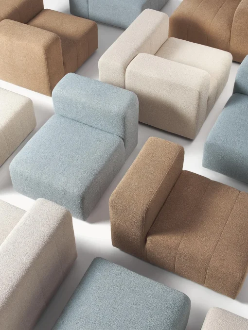 Sofa Modular Boucle Lena (4 Plazas), Con Reposapies