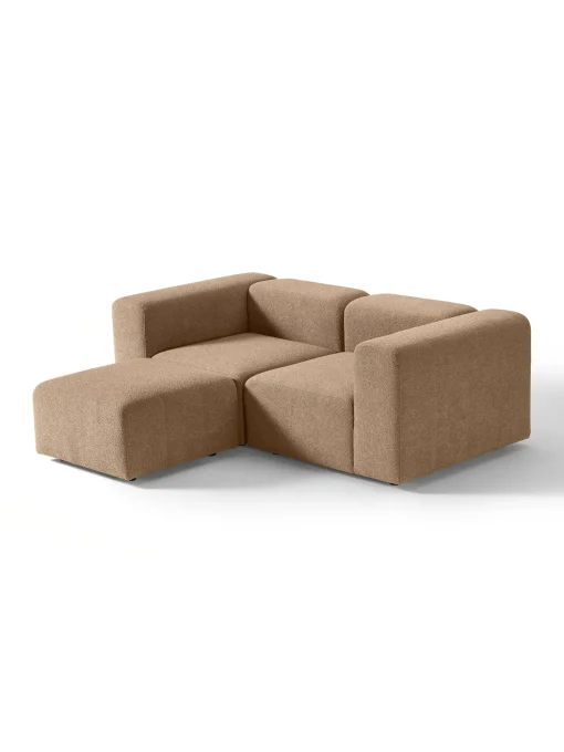Sofa Modular Boucle Lena (3 Plazas), Con Reposapies