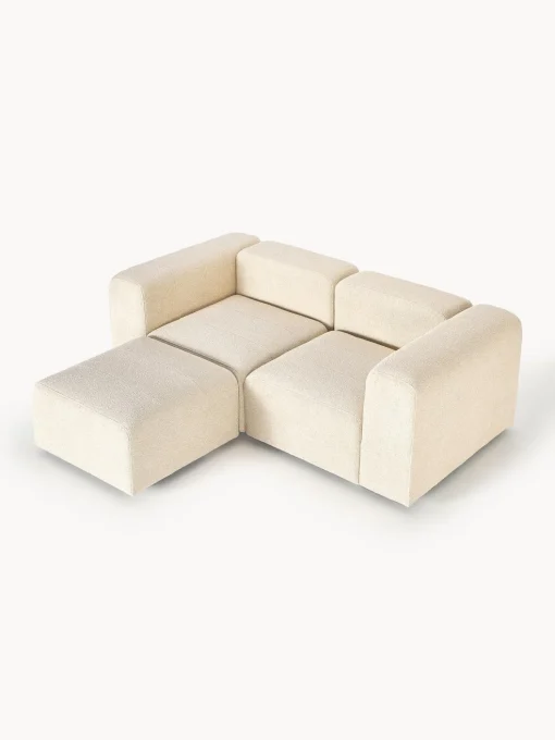 Sofa Modular Boucle Lena (3 Plazas), Con Reposapies