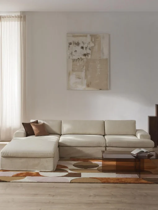 Sofa Modular Con Reposapies Russell (4 Plazas), Desenfundable
