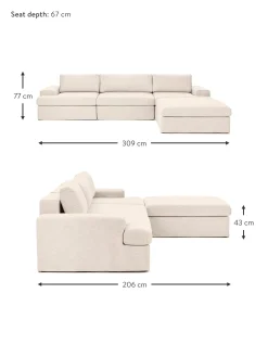 Sofa Modular Con Reposapies Russell (4 Plazas), Desenfundable