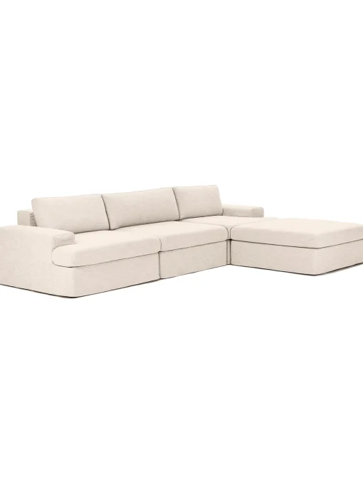 Sofa Modular Con Reposapies Russell (4 Plazas), Desenfundable