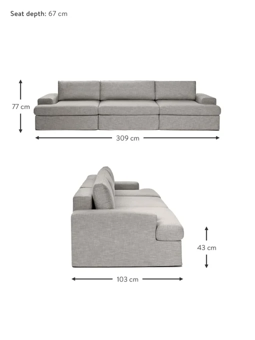 Sofa Modular Russell (4 Plazas), Desenfundable
