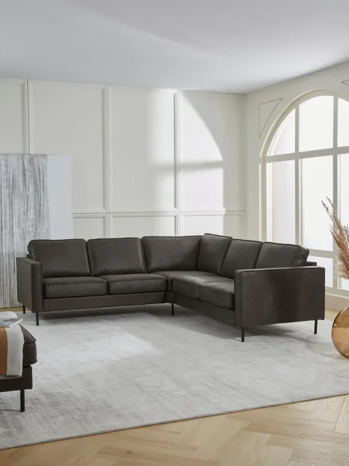 Sofa Rinconera Grande De Cuero Reciclado Hunter