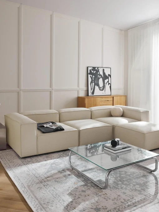 Sofa Rinconera Modular Con Reposapies Lennon (4 Plazas)