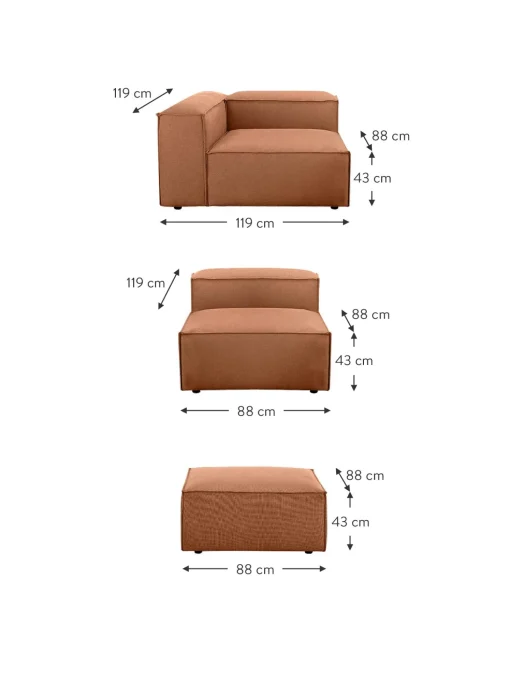 Sofa Rinconera Modular Con Reposapies Lennon (4 Plazas)