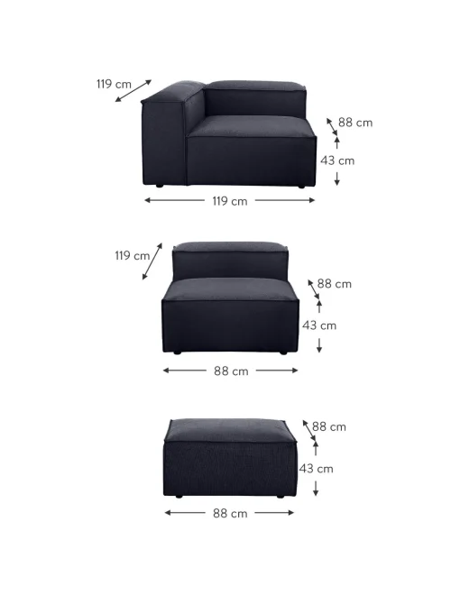 Sofa Rinconera Modular Con Reposapies Lennon (4 Plazas)