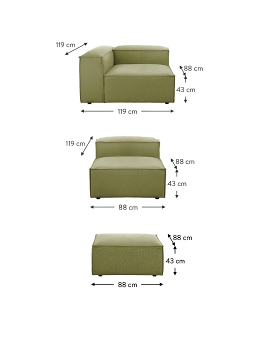 Sofa Rinconera Modular De Pana Lennon (4 Plazas)