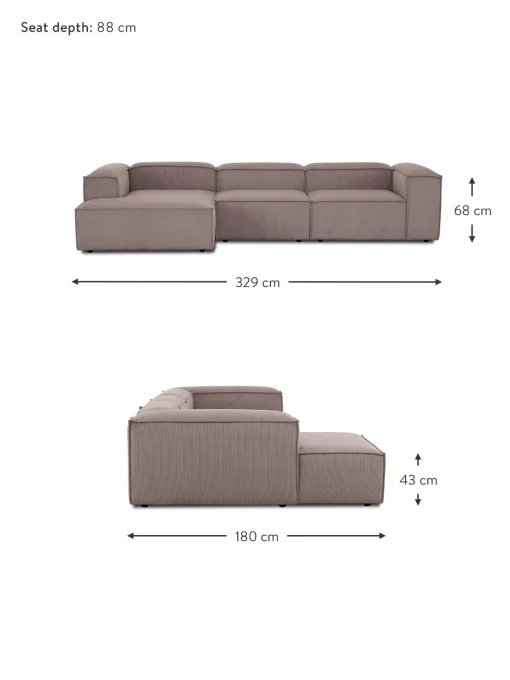 Sofa Rinconera Modular De Pana Lennon