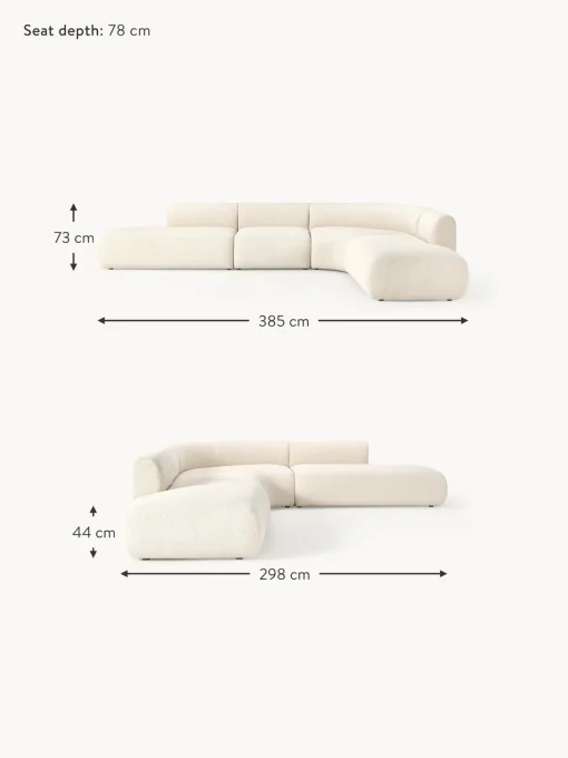 Sofa Rinconera Modular En Tejido Boucle Sofia (4 Plazas)