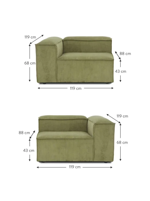 Sofa Rinconero Modular De Pana Lennon (3 Plazas)