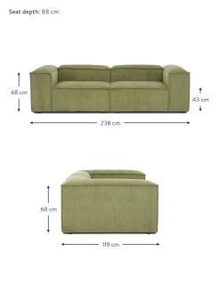 Sofa Rinconero Modular De Pana Lennon (3 Plazas)