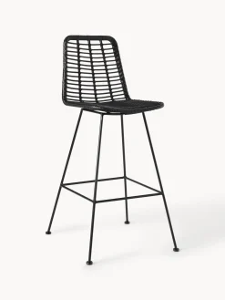 Taburete Alto Con Respaldo De Mimbre Costa