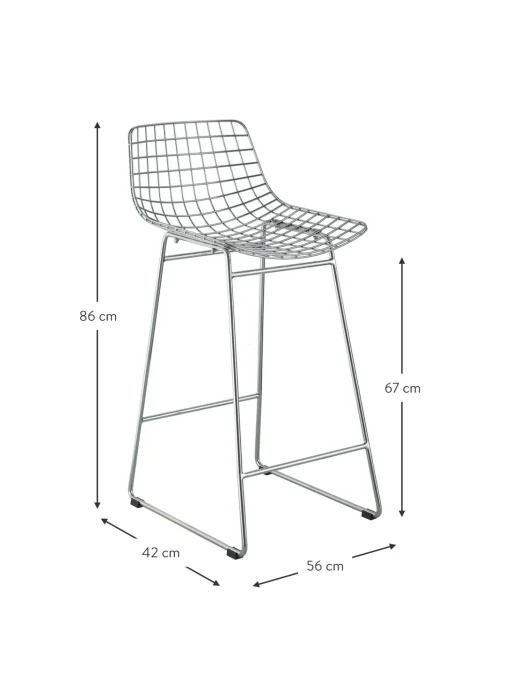 Taburete Alto De Metal Wire