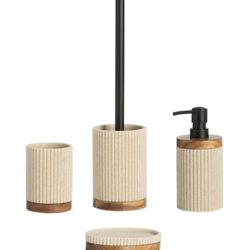 Vaso Cepillo De Dientes Con Madera Laura