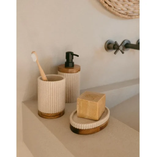 Vaso Cepillo De Dientes Con Madera Laura