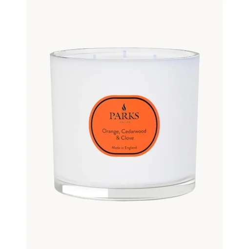 Vela Perfumada Con Tres Mechas Aromatherapy (Naranja, Cedro Y Clavo)