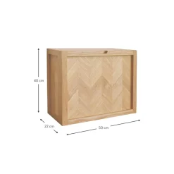 Zapatero De Pared De Roble Herringbone