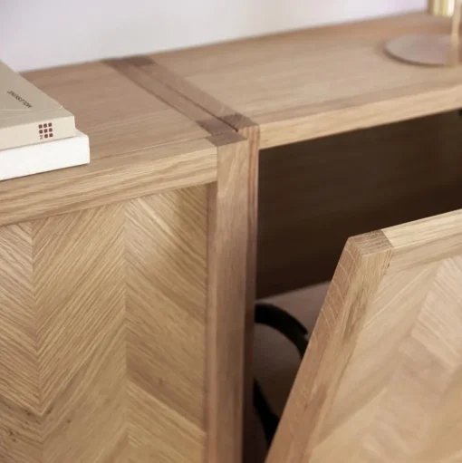 Zapatero De Pared De Roble Herringbone