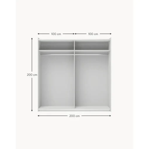 Armario Modular Leon, 2 Puertas Correderas (200 Cm), Diferentes Variantes