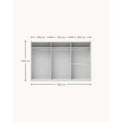 Armario Modular Leon, 3 Puertas Correderas (300 Cm), Diferentes Variantes
