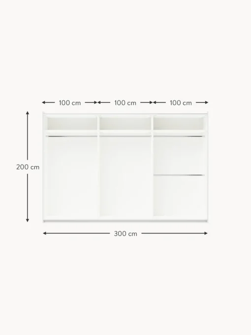 Armario Modular Leon, 3 Puertas Correderas (300 Cm), Diferentes Variantes