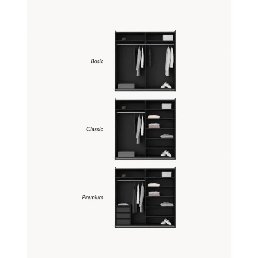 Armario Modular Leon, 2 Puertas Correderas (200 Cm), Diferentes Variantes