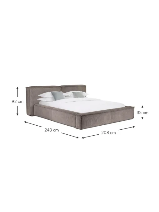 Cama Tapizada En Pana Lennon