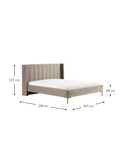 Cama Tapizada En Terciopelo Dusk