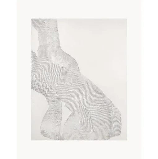 Cuadro En Lienzo Pintado A Mano White Sculpture 1