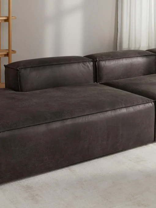 Divan Modular Grande De Cuero Reciclado Lennon