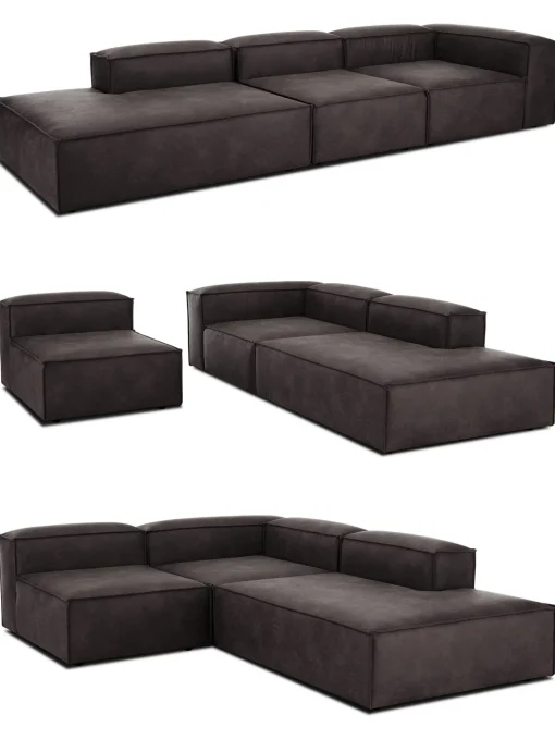 Divan Modular Grande De Cuero Reciclado Lennon