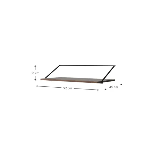 Escritorio De Pared De Madera Y Metal Rail
