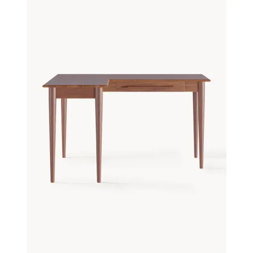 Escritorio Esquinero De Madera De Mango Con Cajones Paul