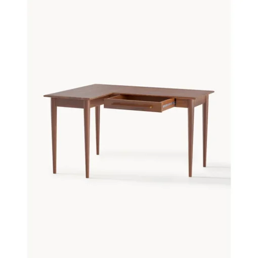 Escritorio Esquinero De Madera De Mango Con Cajones Paul