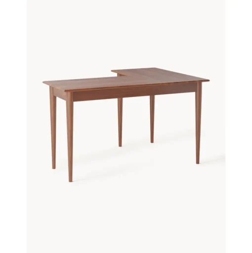 Escritorio Esquinero De Madera De Mango Con Cajones Paul