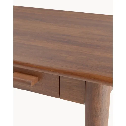 Escritorio Esquinero De Madera De Mango Con Cajones Paul