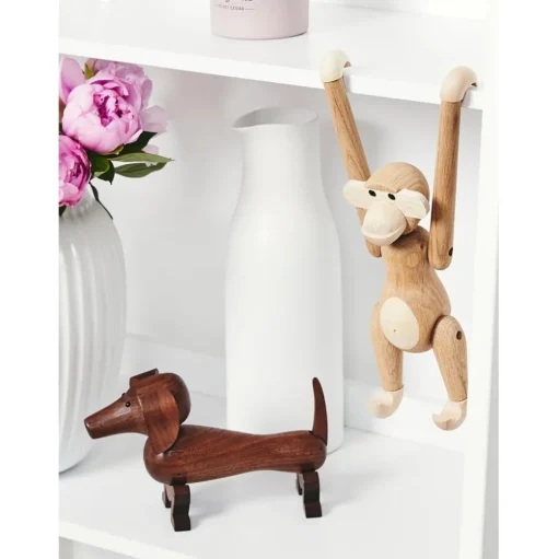 Figura Decorativa De Madera De Nogal Hund