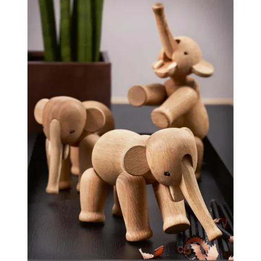 Figura Decorativa De Maderade Roble De Diseno Elefant