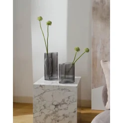 Jarron Soplado Artesanalmente Con Relieve De Diseno Dawn