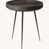 Mesa Auxiliar Redonda Artesanal De Madera De Roble Bowl